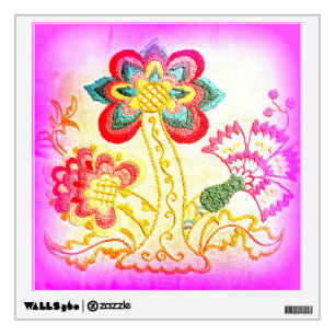 groovy hippie style pink palm tree decal