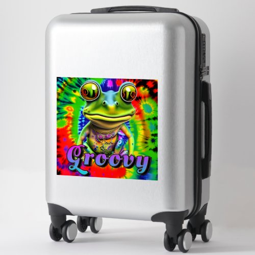 Groovy Hippie Trippy Frog Psychedelic Sticker