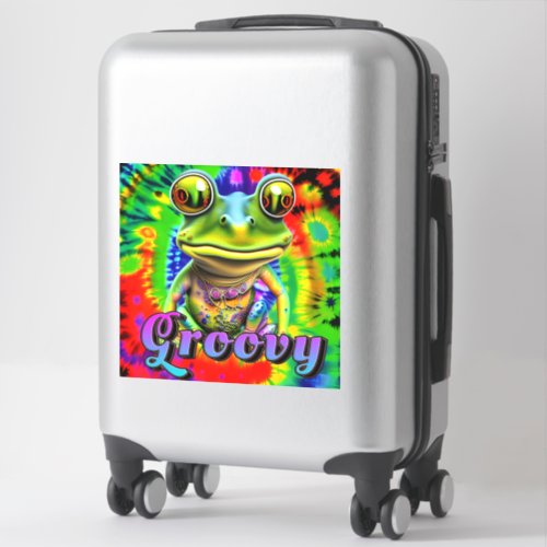 Groovy Hippie Trippy Frog Psychedelic Sticker