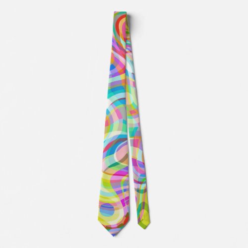 Groovy Hippy Retro Rainbow Surface Pattern  Neck Tie