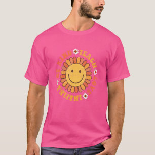 Groovy Hippy Teacher Be Kind Teach Love Inspire El T-Shirt