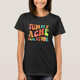 Groovy Hippy Tummy Ache Survivor Retro Vintage T-Shirt