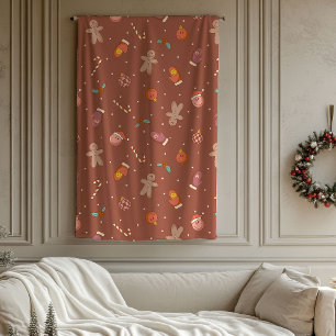 Groovy Holiday Throw Pastel Christmas Celebration Fleece Blanket