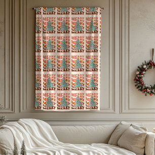 Groovy Holiday Throw Pastel Christmas Celebration Fleece Blanket