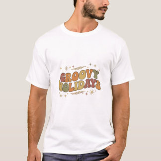 Groovy Holidays Retro T-Shirt: Vintage 70s Christm T-Shirt