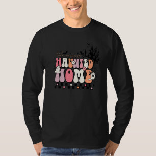 Groovy Home Sweet Haunted Home Cute Halloween Ghos T-Shirt