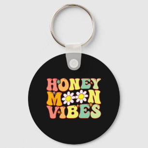 Groovy Honeymoon Vibe Bride Bridal Shower Honeymoo Keychain