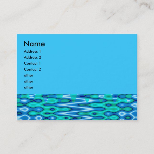 groovy horizon blue business card (Front)