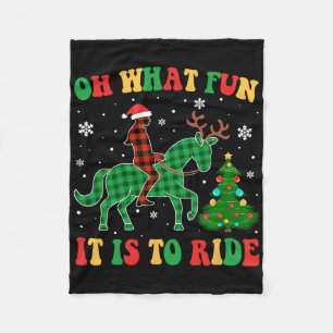 Groovy Horse Oh What Fun It Is To Ride Christmas X Fleece Blanket