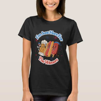 Groovy Hot Dog I'm Just Here For The Wieners 4th o T-Shirt