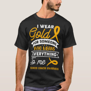 Groovy I Wear Gold For Childhood Cancer Awareness T-Shirt