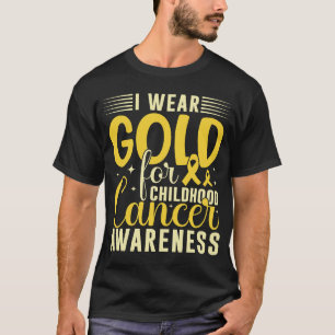 Groovy I Wear Gold For Childhood Cancer Awareness T-Shirt