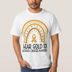 Groovy I Wear Gold For Childhood Cancer Awareness T-Shirt
