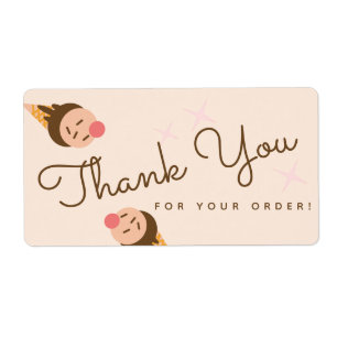 Groovy Ice Cream Cone Thank You Square  Label