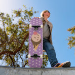 Groovy Ice Cream Pattern Purple Skateboard<br><div class="desc">Modern Skateboard with ice cream</div>