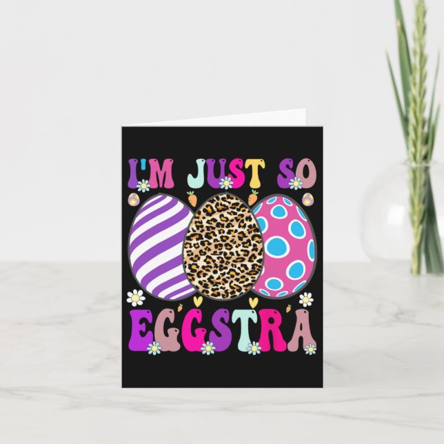 Groovy I'm Just So Eggstra Funny Egg Easter Bysket Card (Front)