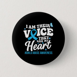 Groovy Im Their Voice Support Child Awareness Blue Button