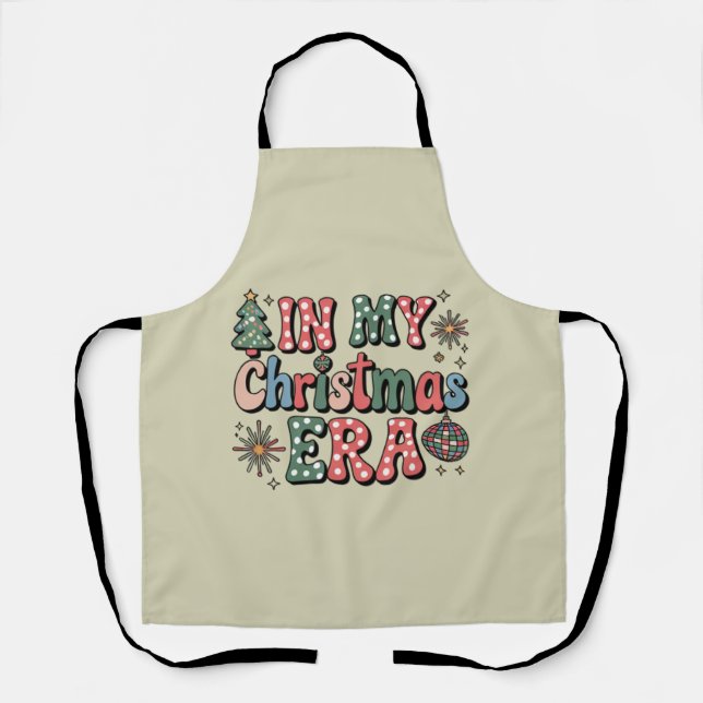 Groovy In My Christmas Era Funny Teacher Apron (Front)