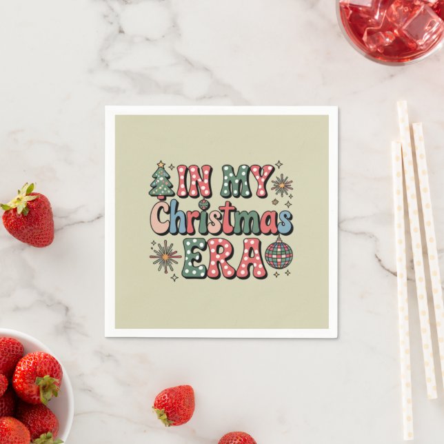 Groovy In My Christmas Era Funny Teacher Napkins (Insitu)