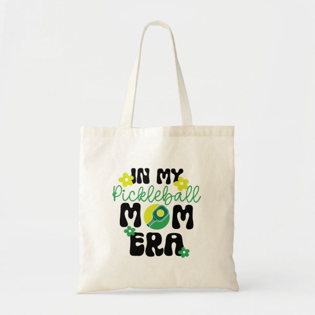 Groovy In My Pickleball Mom Era T-Shirt Tote Bag (Front)