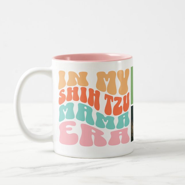 Groovy In My Shih Tzu Mama Era 3 photo Two-Tone Coffee Mug (Left)