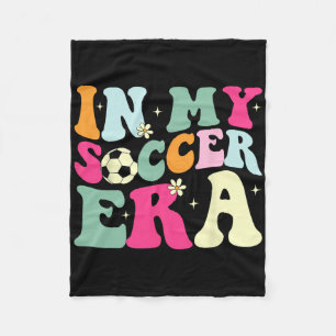 Groovy In My Soccer Era Soccer Player Boys Kids _1 Fleece Blanket