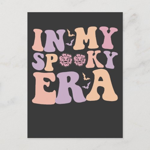 Groovy In My Spooky Era Fall Halloween Ghost Retro Invitation Postcard