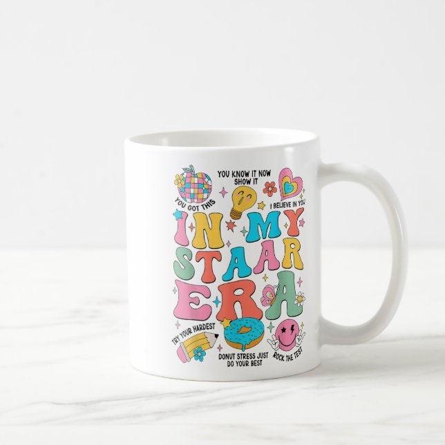 Groovy In My Starr Era Testing Day Teacher Kids Mo Coffee Mug (Right)