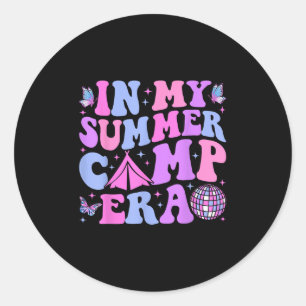Groovy In My Summer Camp Era Camping Classic Round Sticker