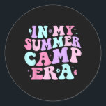 Groovy In My Summer Camp Era Camping Lover Summer  Classic Round Sticker<br><div class="desc">Groovy In My Summer Camp Era Camping Lover Summer Vacation</div>
