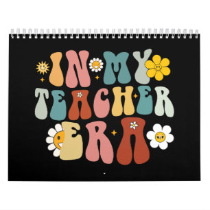 Groovy In My Teacher Era Back to School Teacher Calendar