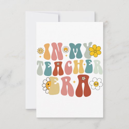 Groovy In My Teacher Era Back to School Teacher  Thank You Card