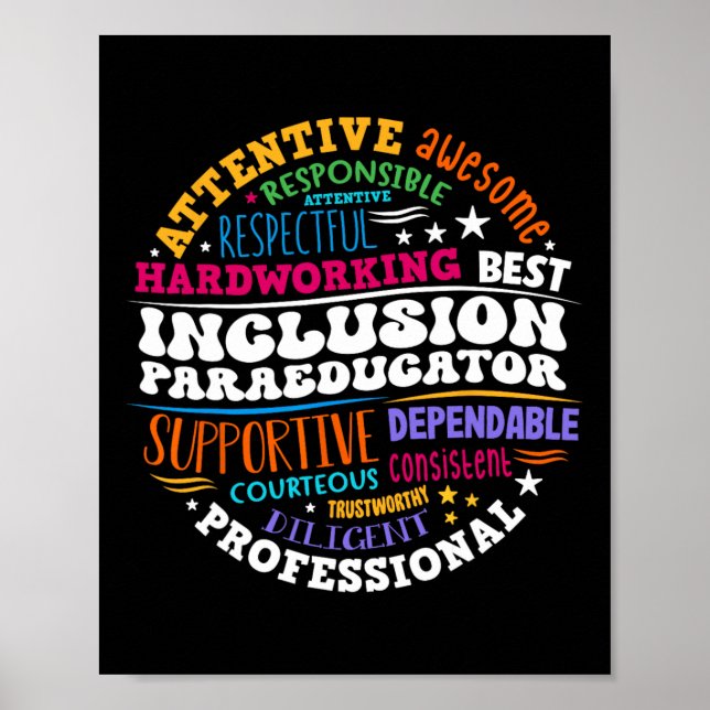 Groovy Inclusion Paraeducator - Special Education  Poster (Front)