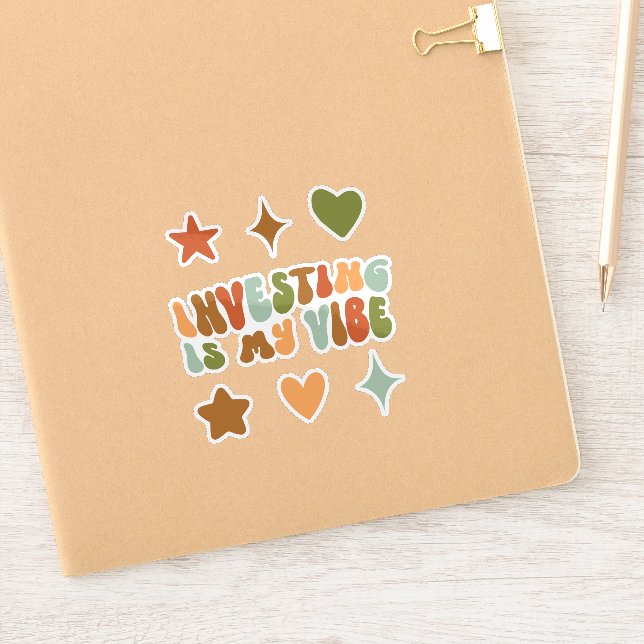 Groovy Investing Is my Vibe, Financial Investor Sticker (Notebook)