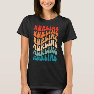 Groovy Irish Hurling Gaelic Game Retro 70s Hippie  T-Shirt