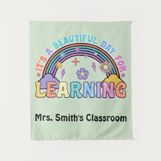 Groovy It's A Beautiful Day For Learning Teacher Tapestry