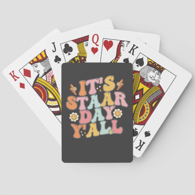 Groovy Its Staar Day Test Testing Day Poker Cards (Back)