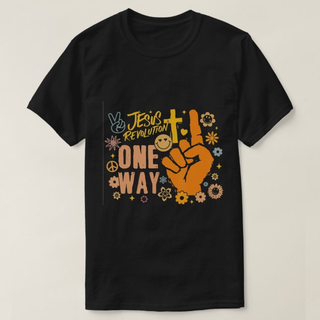 Groovy Jesus Revolution Flowers One Way Women T-Sh T-Shirt (Design Front)
