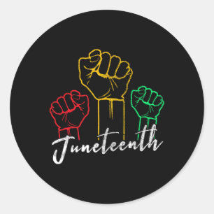 Groovy Juneteenth African American Freedom Black H Classic Round Sticker
