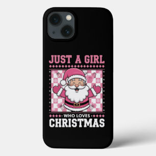 Groovy Just A Girl Who Loves Christmas Xmas Santa iPhone 13 Case
