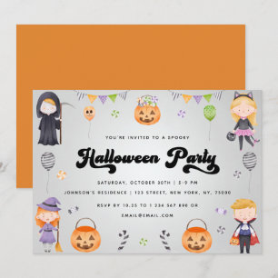 Groovy Kids Halloween Costume Party Fall Invite
