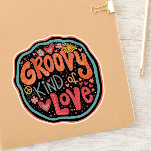 Groovy Kind of Love Fun Hippie Inspirivity Sticker