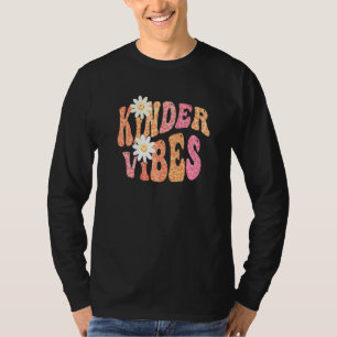 Groovy KINDER VIBES Teacher Fall Colors Kindergart T-Shirt