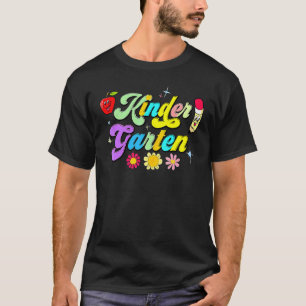Groovy Kindergarten Vibes Retro Back To School Tea T-Shirt