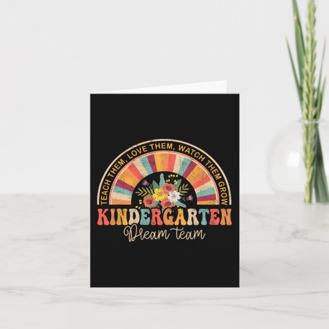Groovy Kindergarten Vibes Team Back To School Teac Card (Front)