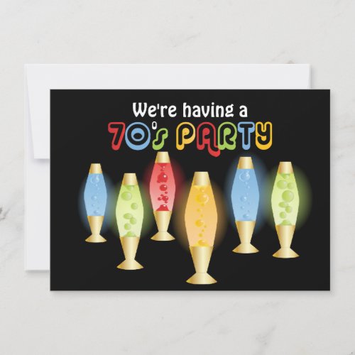 Groovy Lamps 70s Party Announcement