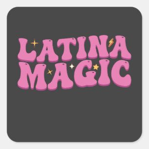 Groovy Latina Magic Cute Pink Square Sticker