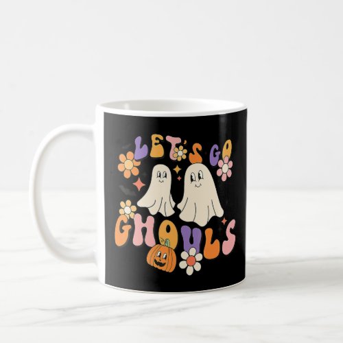 Groovy Lets Go Ghouls Floral Ghost Hippie Hallowe Coffee Mug