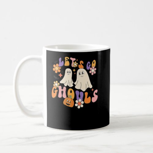 Groovy Lets Go Ghouls Floral Ghost Hippie Hallowe Coffee Mug