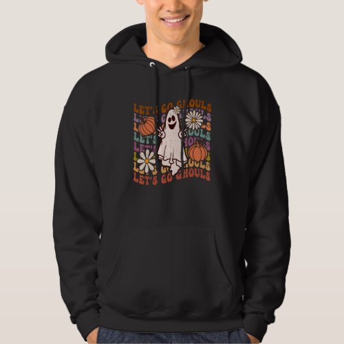 Groovy Lets Go Ghouls Floral Halloween Spooky Sea Hoodie